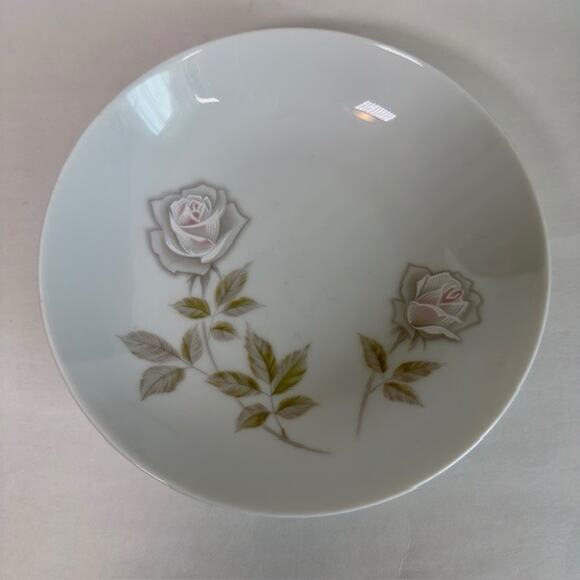 Noritake Edenrose 4 Coupe Soup/Cereal Bowls Gray/Pink/White Roses VTG - Picture 10 of 10